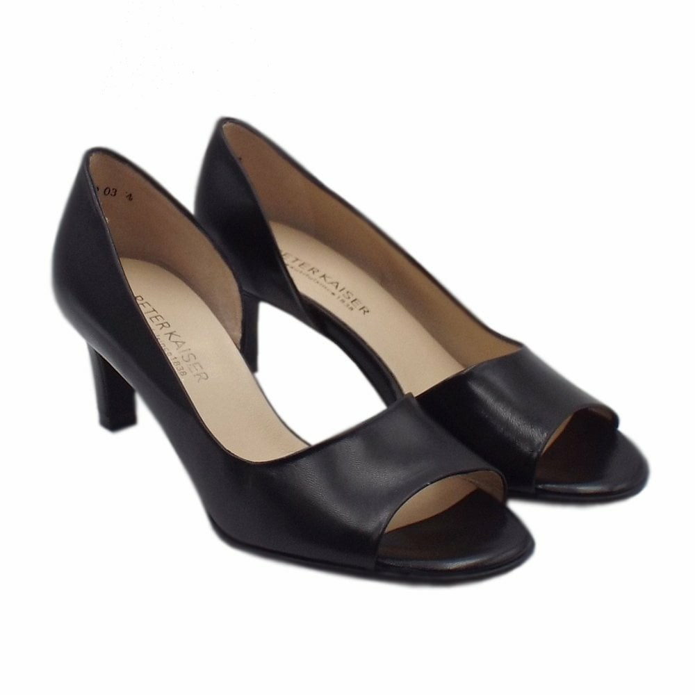 Women's Peter Kaiser Beate Pk 60mm Open Toe Open Side Pumps Black | 065439-RYF