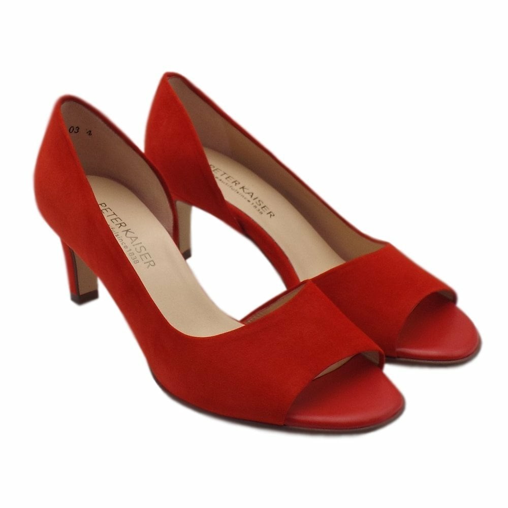 Women's Peter Kaiser Beate Pk 60mm Open Toe Open Side Pumps Red | 294316-FKS