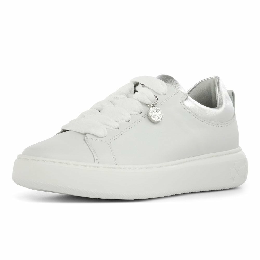 Women\'s Peter Kaiser Flora P Kaiser Casual Shoe Sneakers White Silver | 342785-SBI