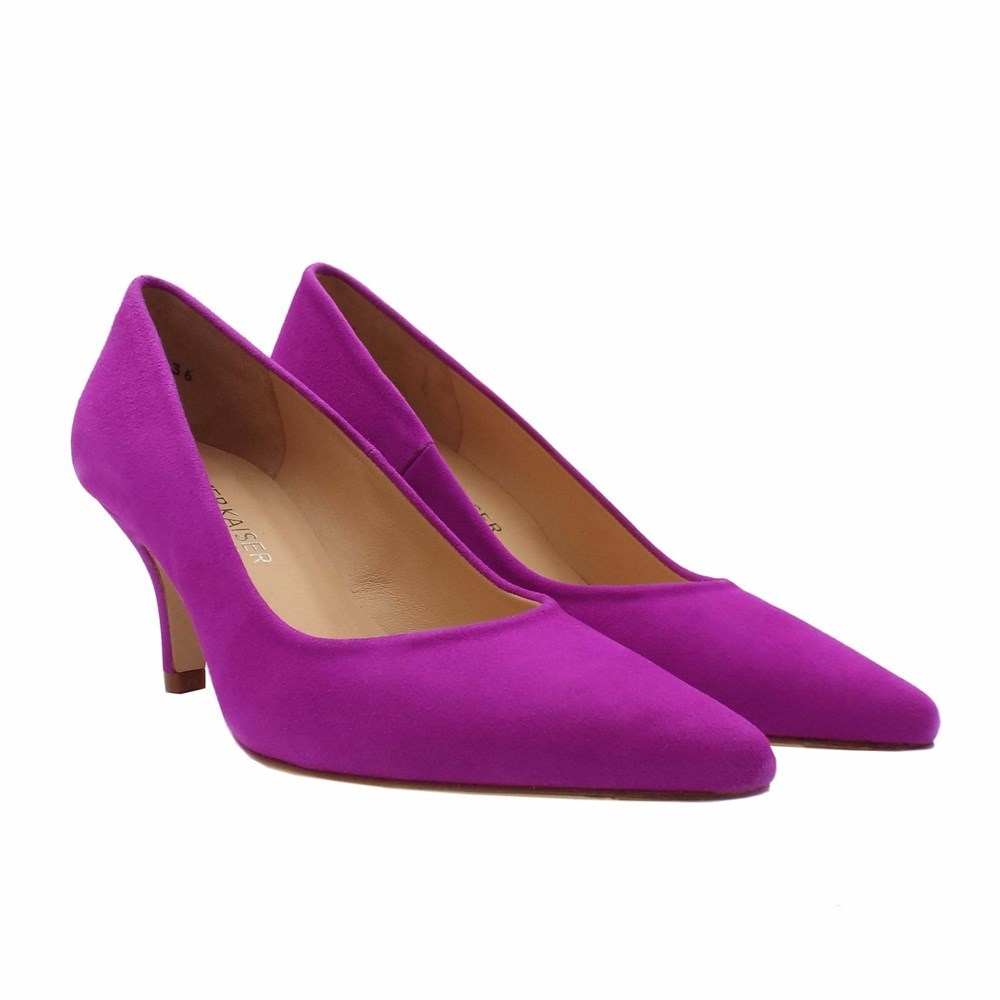 Women's Peter Kaiser Janella Classic Mid Heel Court Shoe Pumps Purple | 529864-RMJ