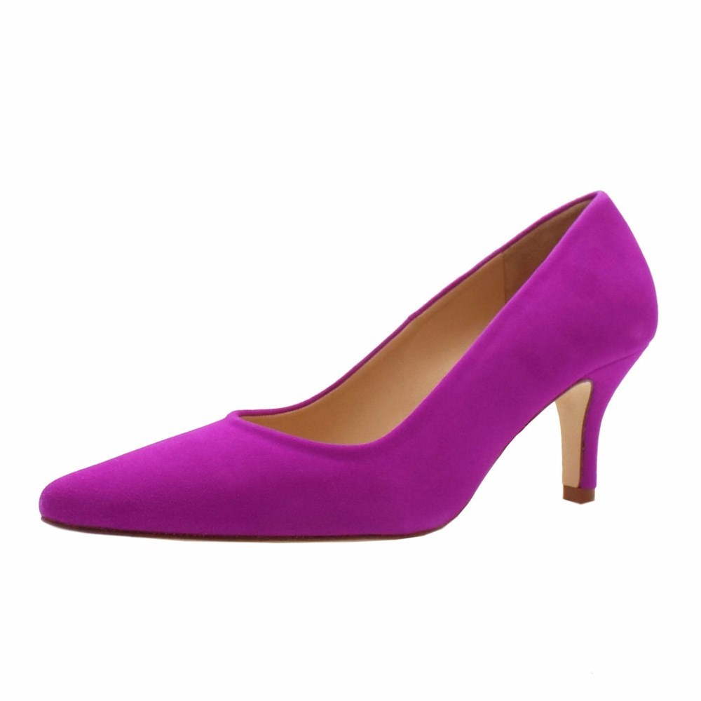 Women\'s Peter Kaiser Janella Classic Mid Heel Court Shoe Pumps Purple | 529864-RMJ