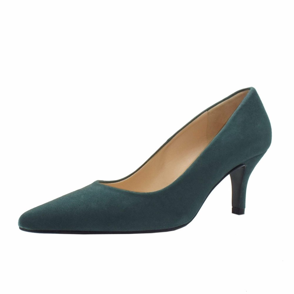 Women\'s Peter Kaiser Janella Classic Mid Heel Court Shoe Pumps dark green | 582407-ZAP