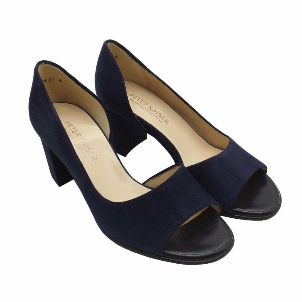 Women's Peter Kaiser Jasmin Open Toe Court Shoe Pumps Navy | 264753-UAZ