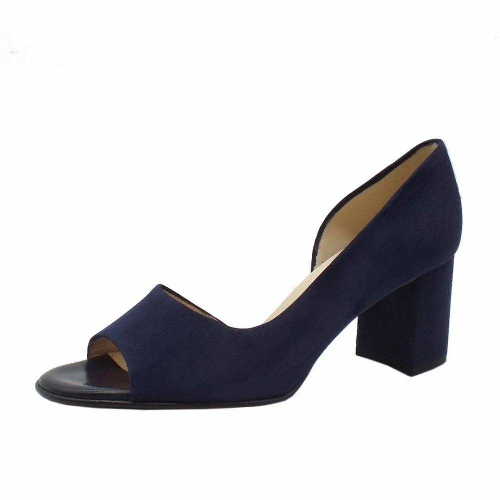 Women\'s Peter Kaiser Jasmin Open Toe Court Shoe Pumps Navy | 264753-UAZ