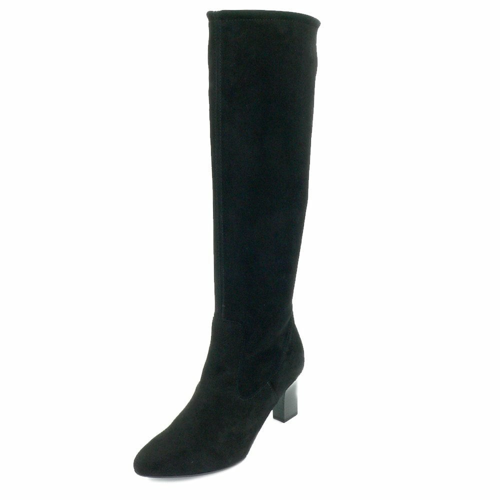 Women\'s Peter Kaiser Monja-a 90 637 240 Pk 65mm Full Suede Knee High Boots Black | 379861-VMW