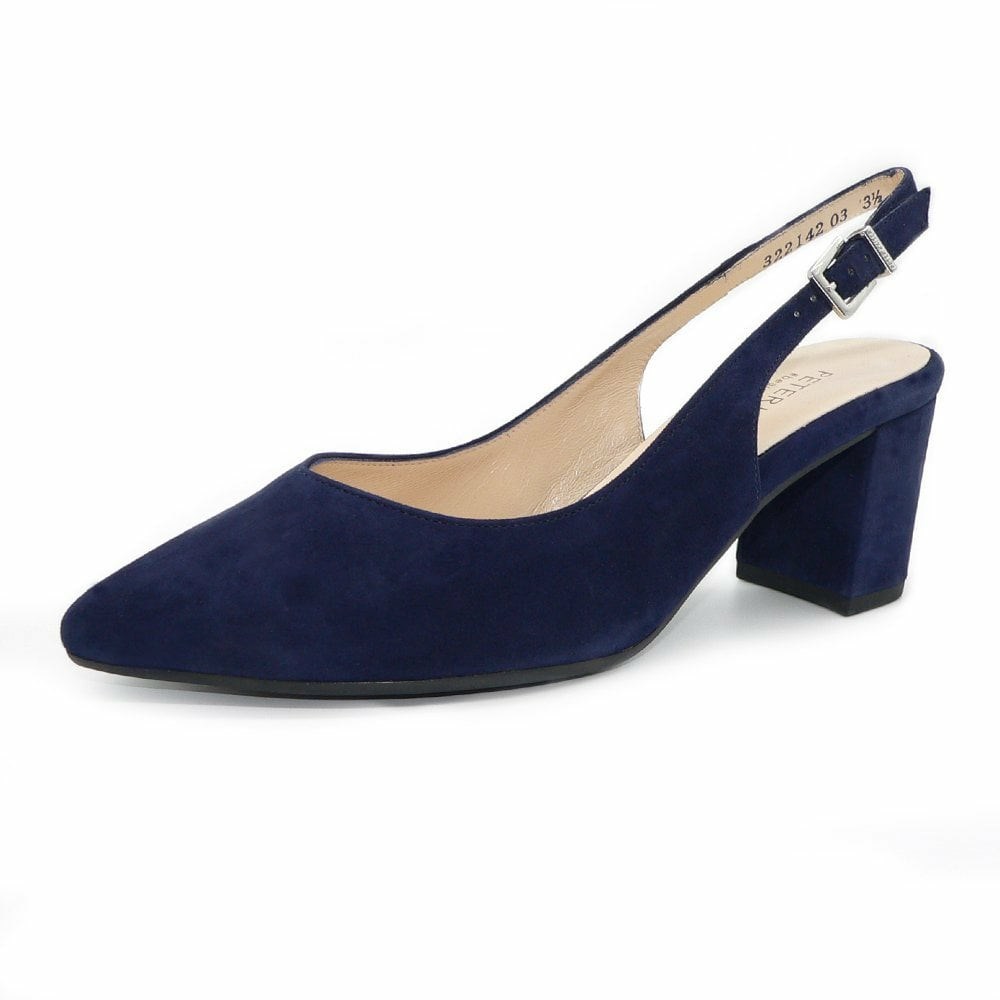 Women\'s Peter Kaiser Nexy Sling Back Pumps Navy | 603578-OLE