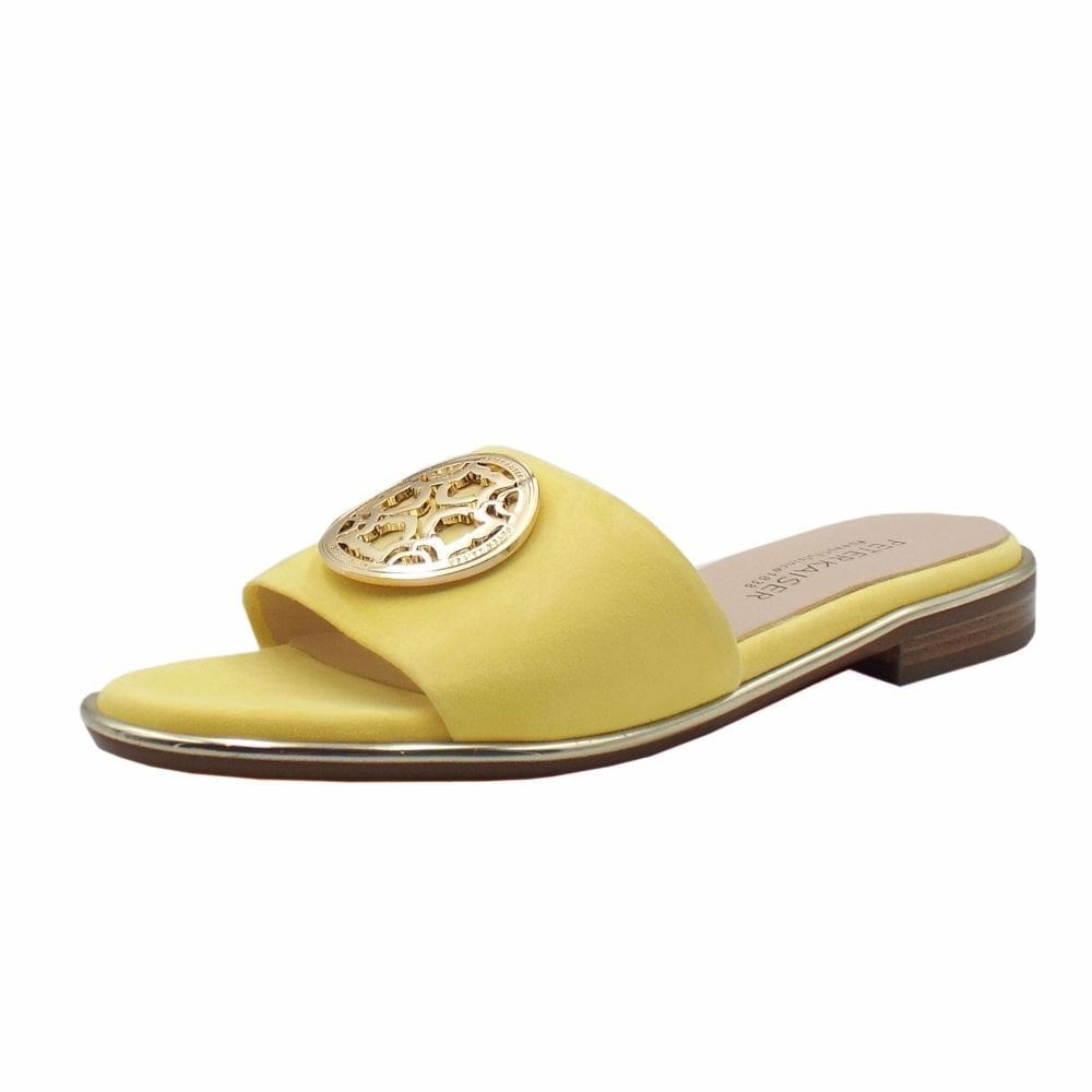 Women\'s Peter Kaiser Riva Pk 15mm Slides 12 561 708 Sandals Lemon | 039652-OIU