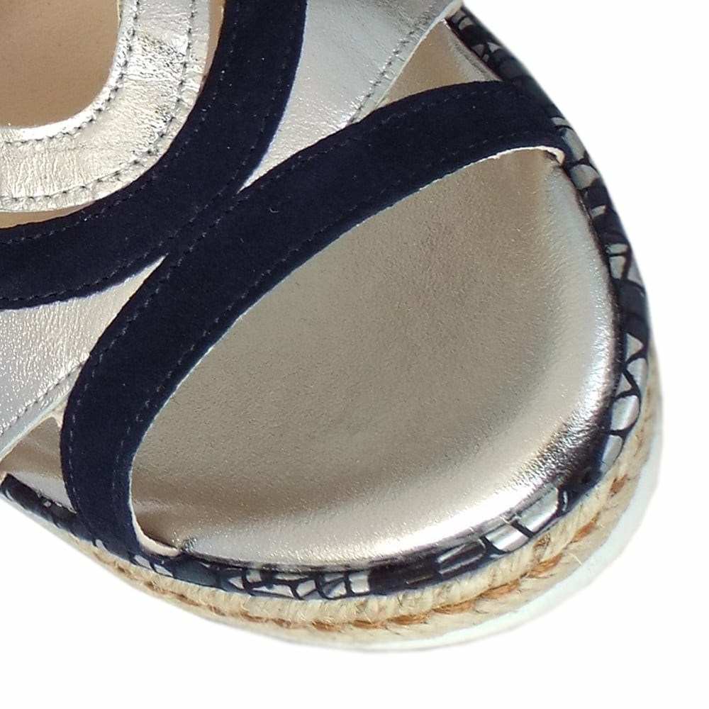 Women's Peter Kaiser Rosie Sandals Navy / Silver | 745609-BEZ