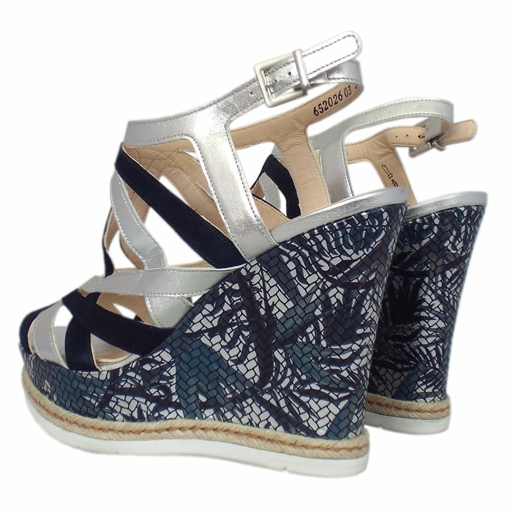 Women's Peter Kaiser Rosie Sandals Navy / Silver | 745609-BEZ