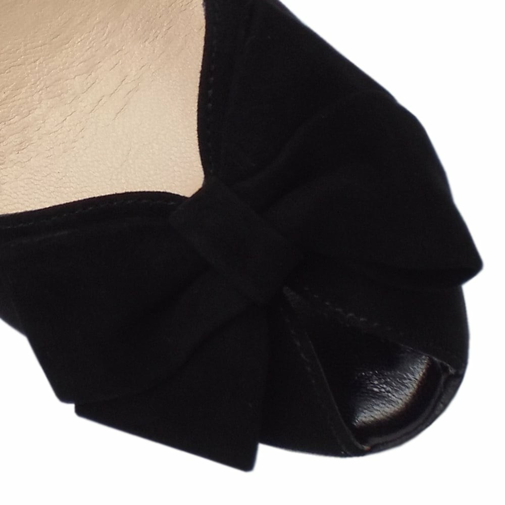 Women's Peter Kaiser Stila 75mm Peep + Bow Pumps Black | 841397-DNF