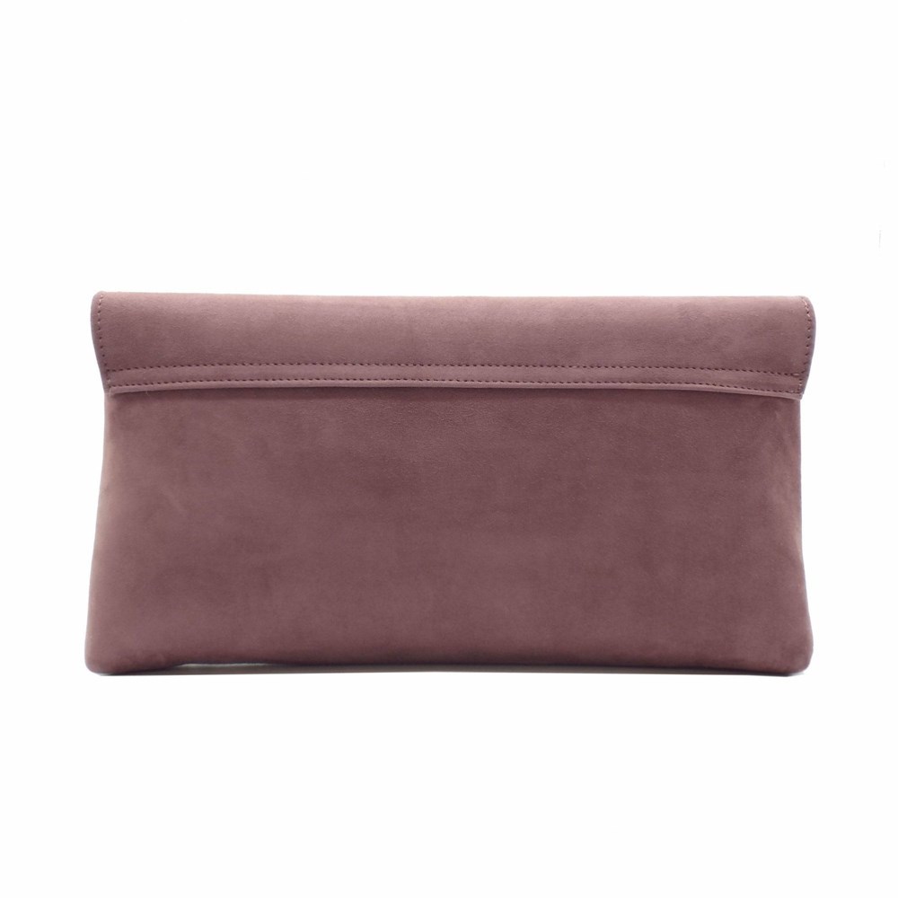 Women's Peter Kaiser Winema Woodrose Suede Clutch Handbags Brown | 843506-BNI