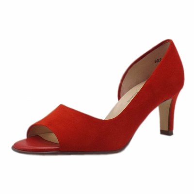 Women's Peter Kaiser Beate Pk 60mm Open Toe Open Side Pumps Red | 294316-FKS