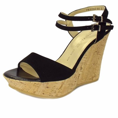 Women's Peter Kaiser Ronko Wedge Sandals Black | 853721-UBZ