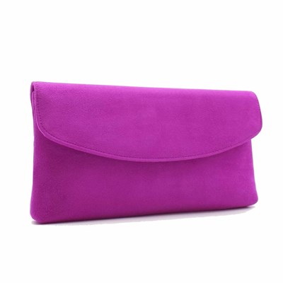 Women's Peter Kaiser Winema Jazz Suede Clutch Handbags Purple | 317405-WKF